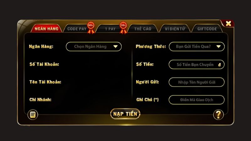 Người chơi có thể chọn phương thức nạp tiền Go88 theo nhu cầu cá nhân